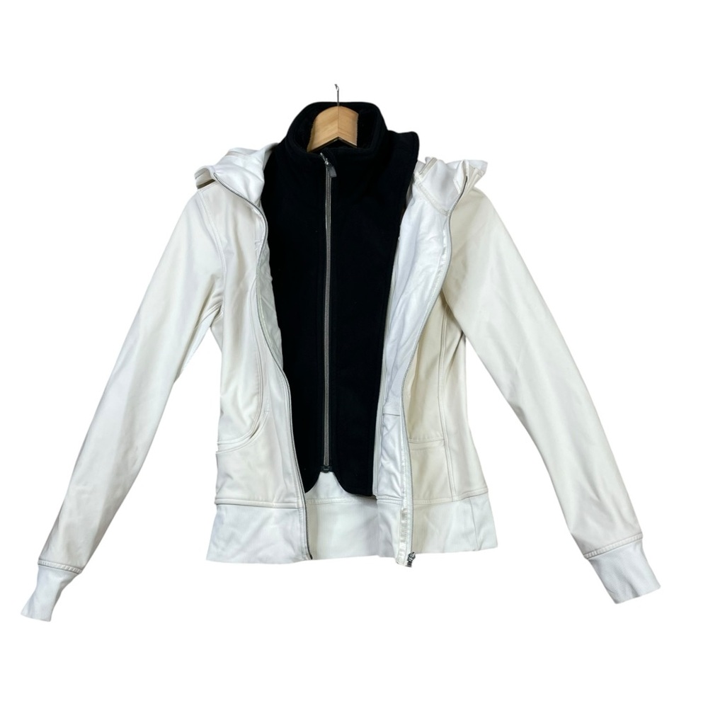 Lululemon Uba Hoodie Special Edition Sz 4 POLAR CREAM Coat Jacket Removable Trim - Picture 3 of 16